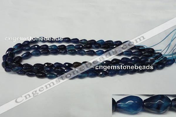 CAG2301 15.5 inches 8*12mm faceted teardrop agate gemstone beads