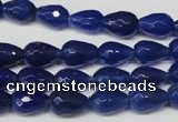 CAG2302 15.5 inches 8*12mm faceted teardrop agate gemstone beads