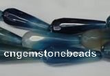 CAG2306 15.5 inches 10*30mm faceted teardrop agate gemstone beads