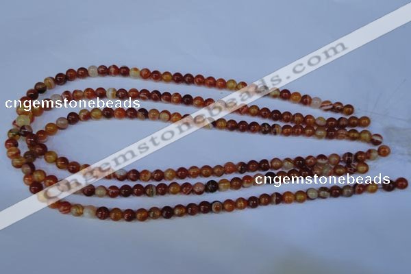 CAG2321 15.5 inches 6mm round red line agate beads wholesale