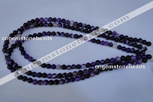 CAG2331 15.5 inches 6mm round violet line agate beads wholesale