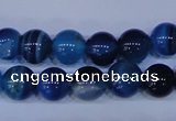 CAG2343 15.5 inches 10mm round blue line agate beads wholesale