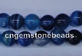 CAG2343 15.5 inches 10mm round blue line agate beads wholesale