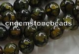 CAG235 15.5 inches 10mm round dragon veins agate gemstone beads