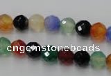 CAG2351 15.5 inches 6mm faceted round multi colored agate beads