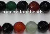 CAG2354 15.5 inches 12mm faceted round multi colored agate beads