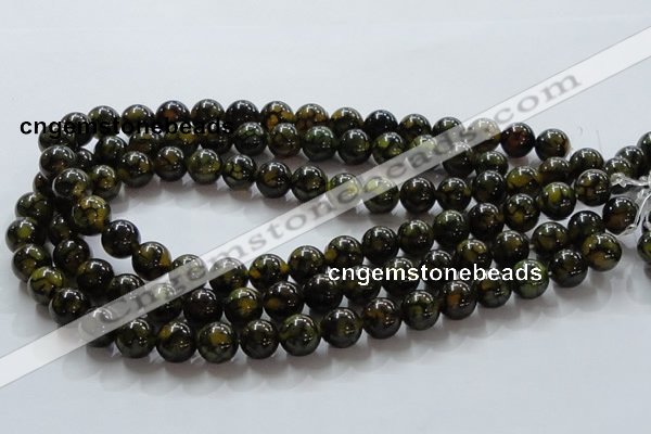 CAG236 15.5 inches 12mm round dragon veins agate gemstone beads