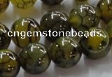 CAG237 15.5 inches 14mm round dragon veins agate gemstone beads