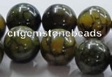 CAG238 15.5 inches 18mm round dragon veins agate gemstone beads