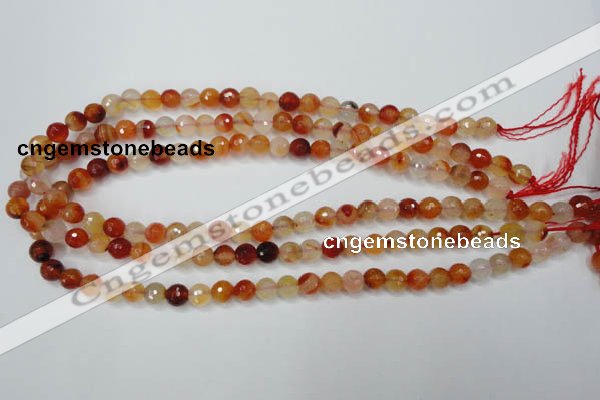 CAG2382 15.5 inches 8mm faceted round red agate beads wholesale