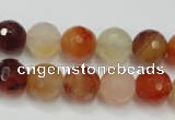 CAG2383 15.5 inches 10mm faceted round red agate beads wholesale