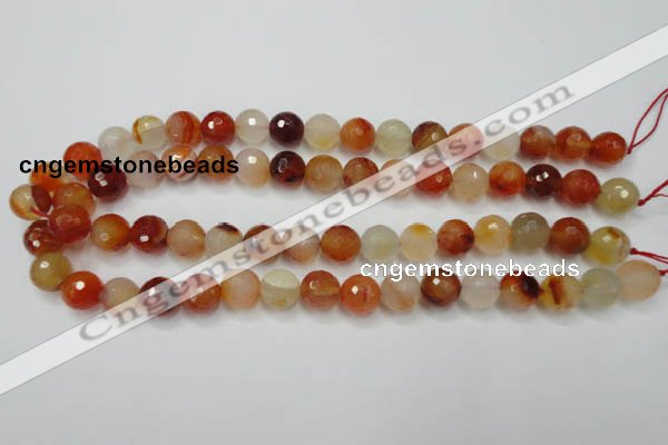 CAG2383 15.5 inches 10mm faceted round red agate beads wholesale