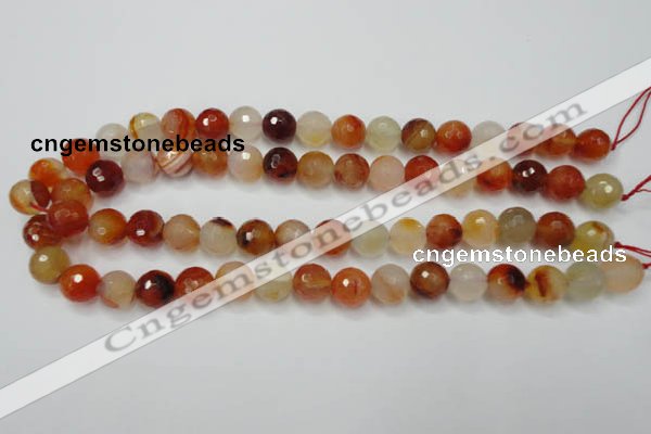 CAG2384 15.5 inches 12mm faceted round red agate beads wholesale