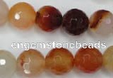 CAG2385 15.5 inches 14mm faceted round red agate beads wholesale