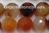 CAG2387 15.5 inches 18mm faceted round red agate beads wholesale