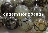 CAG239 15.5 inches round 18mm dragon veins agate gemstone beads