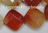 CAG2404 15.5 inches 20*20mm faceted diamond red agate beads wholesale