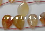 CAG2408 Top-drilled 13*18mm faceted flat teardrop red agate beads