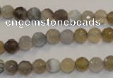 CAG2421 15.5 inches 6mm faceted round Chinese botswana agate beads