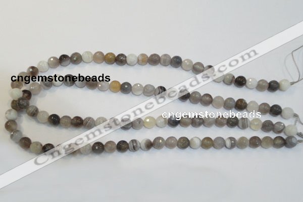 CAG2422 15.5 inches 8mm faceted round Chinese botswana agate beads