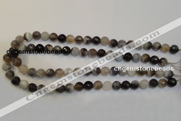 CAG2423 15.5 inches 10mm faceted round Chinese botswana agate beads