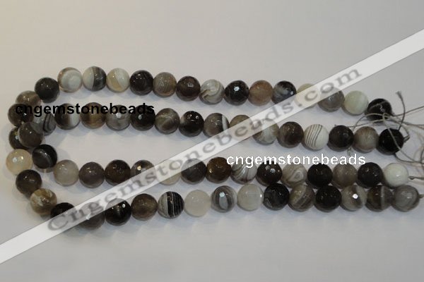 CAG2424 15.5 inches 12mm faceted round Chinese botswana agate beads