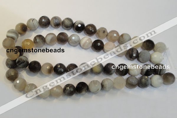 CAG2425 15.5 inches 14mm faceted round Chinese botswana agate beads