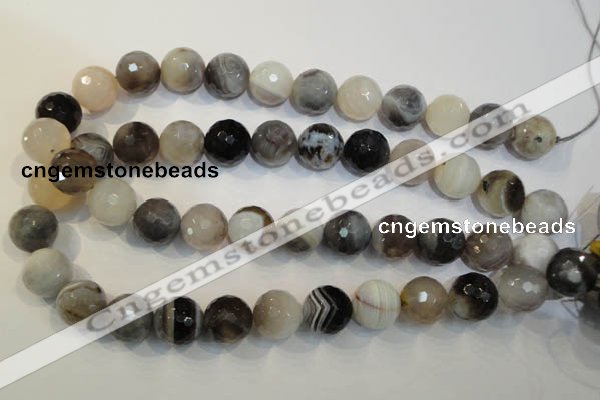 CAG2426 15.5 inches 16mm faceted round Chinese botswana agate beads