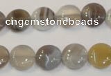 CAG2435 15.5 inches 12mm flat round Chinese botswana agate beads