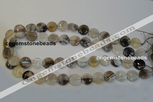 CAG2436 15.5 inches 14mm flat round Chinese botswana agate beads