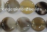 CAG2437 15.5 inches 16mm flat round Chinese botswana agate beads