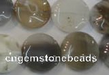 CAG2438 15.5 inches 18mm flat round Chinese botswana agate beads