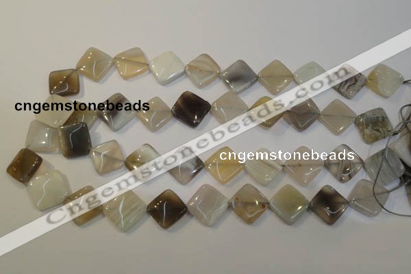 CAG2458 15.5 inches 16*16mm diamond Chinese botswana agate beads