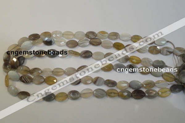 CAG2463 15.5 inches 10*14mm faceted oval Chinese botswana agate beads