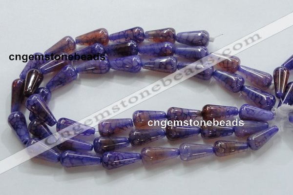 CAG249 15.5 inches 13*28mm teardrop dragon veins agate beads