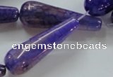 CAG250 15.5 inches 15*40mm teardrop dragon veins agate beads