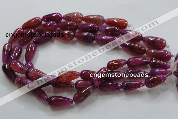 CAG251 15.5 inches teardrop 13*28mm dragon veins agate beads