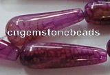 CAG252 15.5 inches teardrop 15*40mm dragon veins agate beads