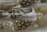 CAG254 15.5 inches 13*26mm teardrop dragon veins agate beads