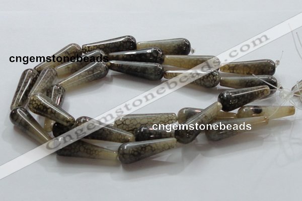 CAG255 15.5 inches 14*40mm teardrop dragon veins agate beads