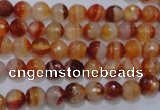CAG2701 15.5 inches 6mm faceted round red line agate beads