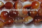 CAG2704 15.5 inches 12mm faceted round red line agate beads