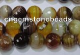 CAG2712 15.5 inches 8mm faceted round yellow line agate beads