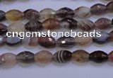 CAG2755 15.5 inches 5*8mm faceted rice botswana agate beads wholesale