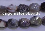 CAG2768 15.5 inches 10*14mm twisted rice botswana agate beads wholesale