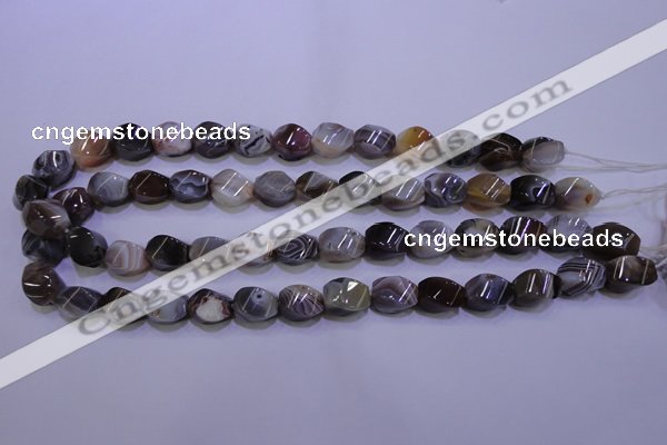 CAG2768 15.5 inches 10*14mm twisted rice botswana agate beads wholesale