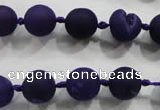 CAG2800 15.5 inches 10mm round matte druzy agate beads whholesale