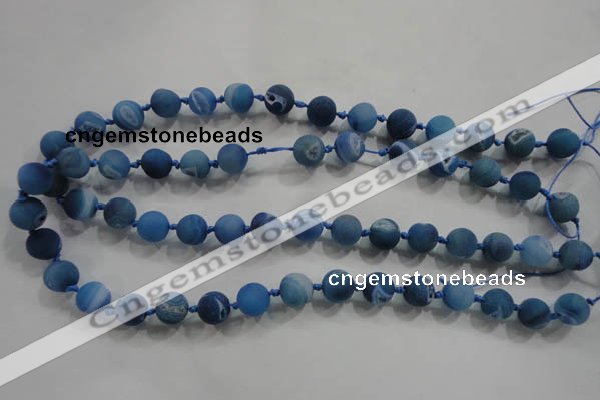 CAG2801 15.5 inches 10mm round matte druzy agate beads whholesale