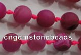 CAG2803 15.5 inches 12mm round matte druzy agate beads whholesale