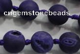 CAG2804 15.5 inches 14mm round matte druzy agate beads whholesale